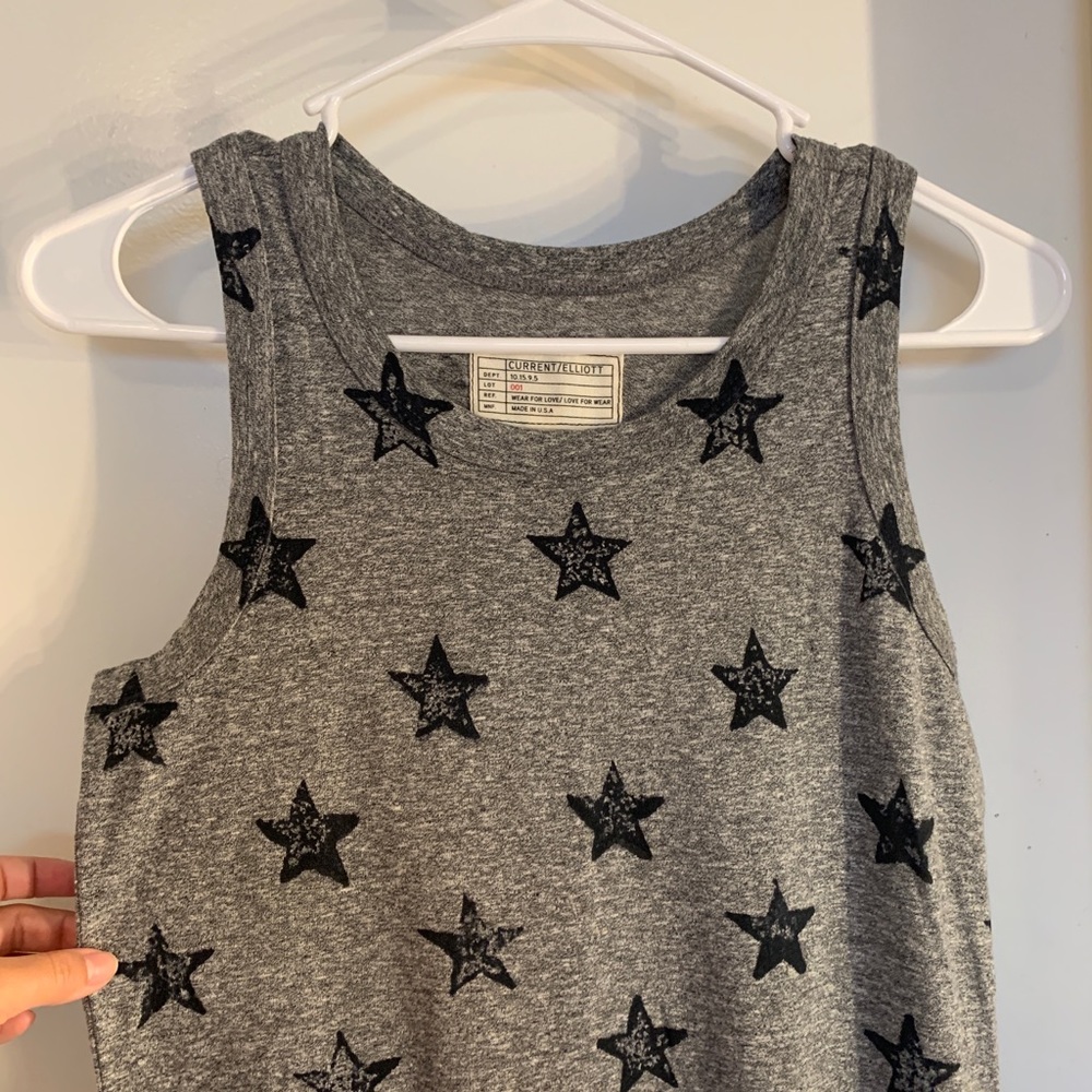Current/Elliott Charcoal Star Pattern Mini Dress